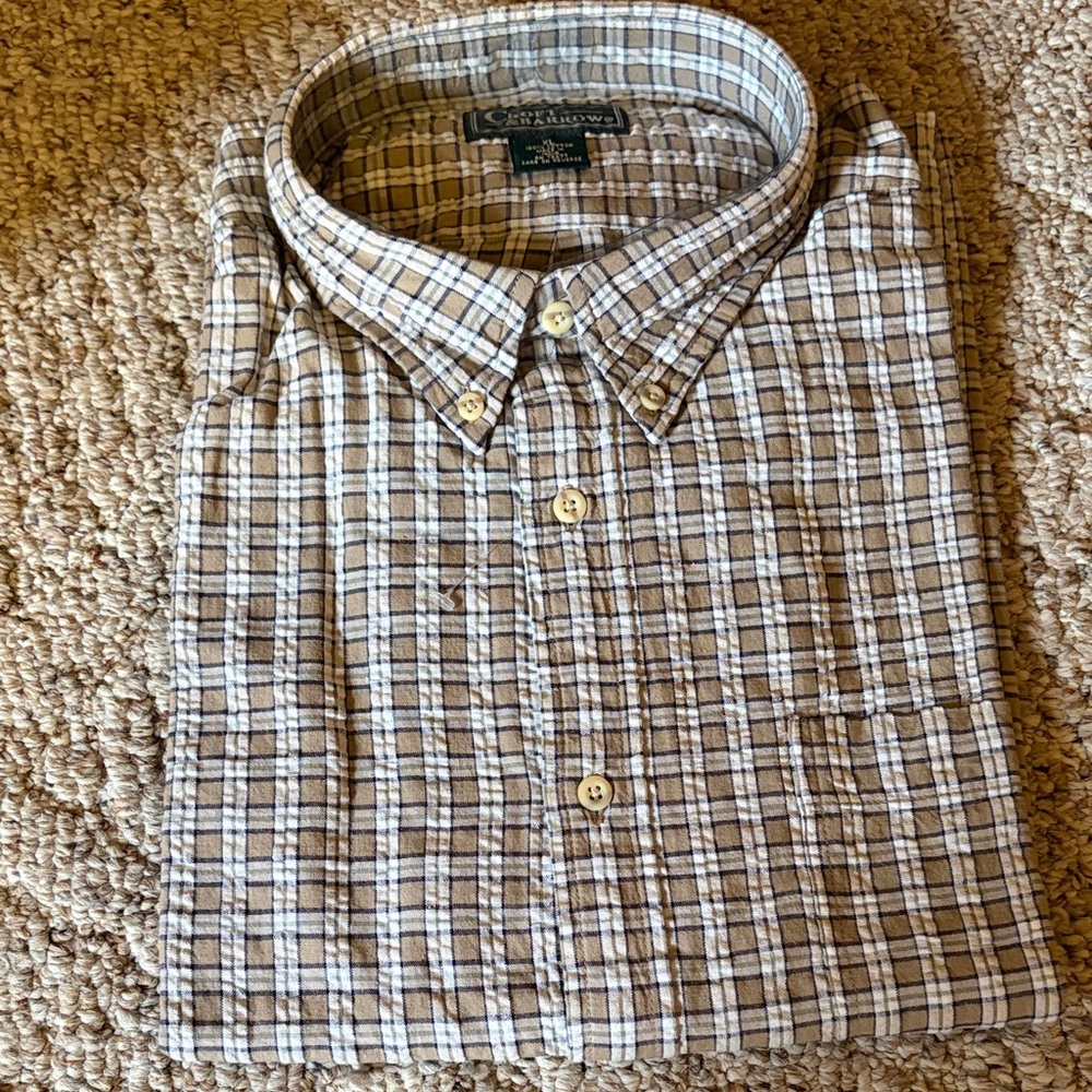 Croft & Barrow Beige and White Checkered Shirt